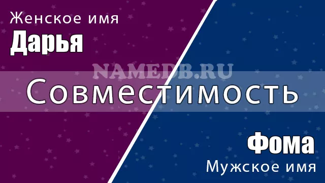 Совместимость имён Дарья и Фома Совместимость имён Дарья и Фома