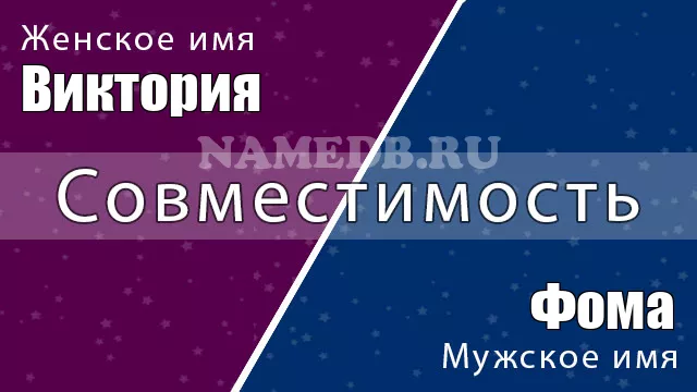 Совместимость имён Виктория и Фома Совместимость имён Виктория и Фома