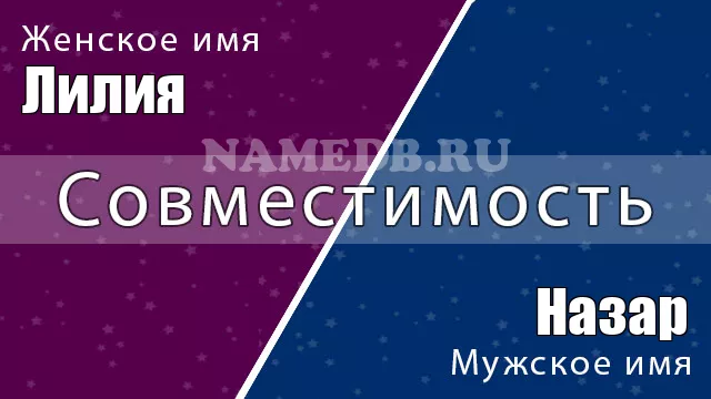 Совместимость имён Назар и Лилия Совместимость имён Назар и Лилия