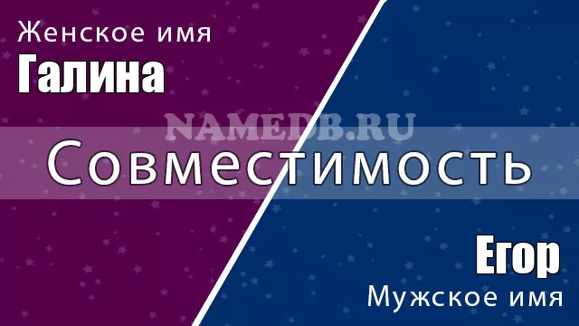 Совместимость имён Егор и Галина Совместимость имён Егор и Галина