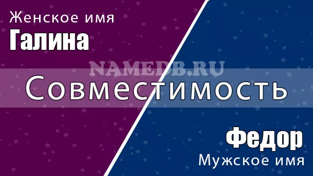 Совместимость имён Федор и Галина
