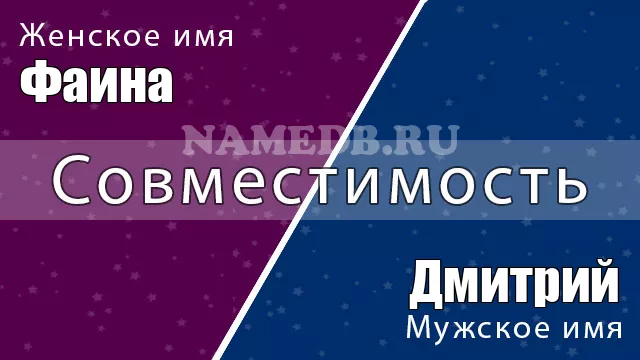Совместимость имён Дмитрий и Фаина Совместимость имён Дмитрий и Фаина