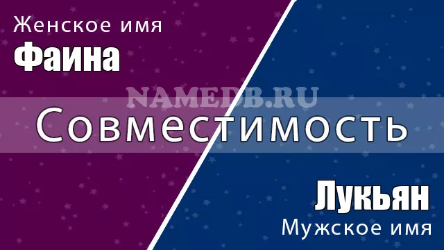Совместимость имён Фаина и Лукьян Совместимость имён Фаина и Лукьян
