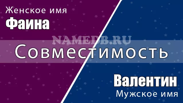 Совместимость имён Фаина и Валентин Совместимость имён Фаина и Валентин