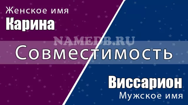 Совместимость имён Карина и Виссарион Совместимость имён Карина и Виссарион