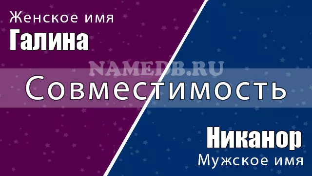Совместимость имён Галина и Никанор Совместимость имён Галина и Никанор