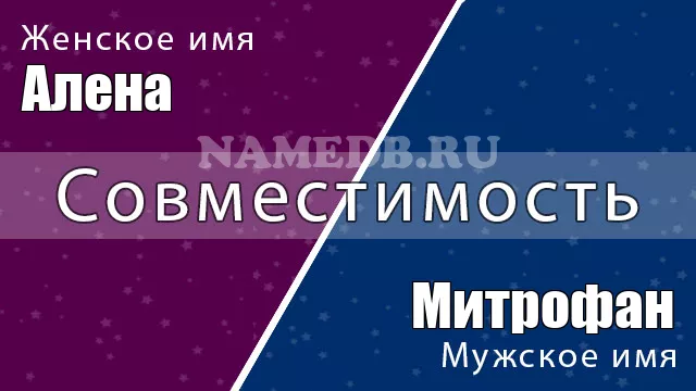 Совместимость имён Алена и Митрофан Совместимость имён Алена и Митрофан