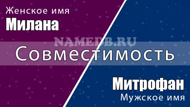 Совместимость имён Милана и Митрофан Совместимость имён Милана и Митрофан