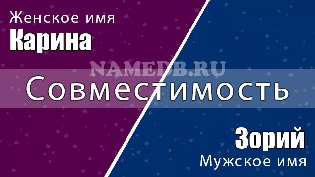 Совместимость имён Карина и Зорий