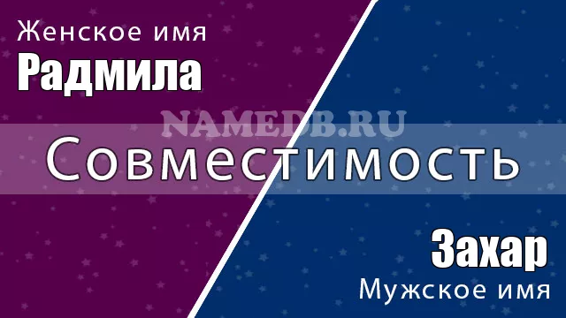 Совместимость имён Захар и Радмила Совместимость имён Захар и Радмила