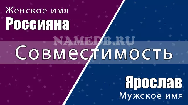 Совместимость имён Ярослав и Россияна