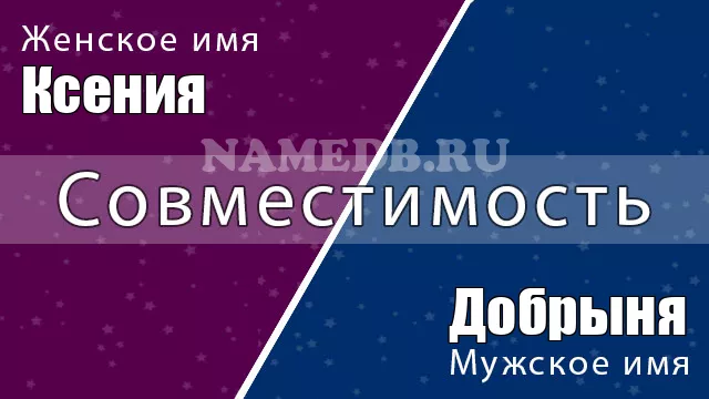 Совместимость имён Ксения и Добрыня Совместимость имён Ксения и Добрыня