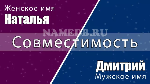 Совместимость имён Наталья и Дмитрий Совместимость имён Наталья и Дмитрий