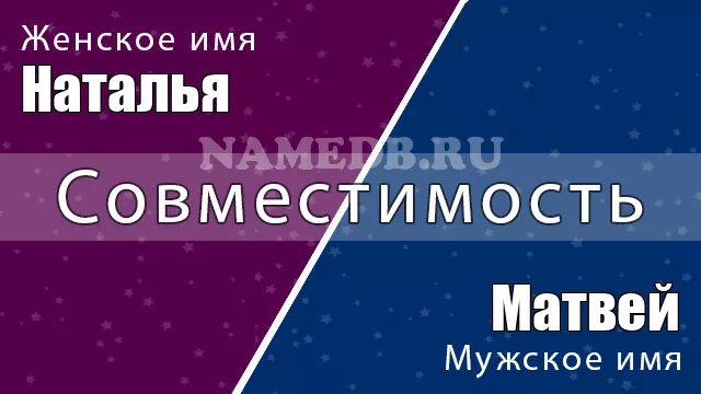 Совместимость имён Наталья и Матвей Совместимость имён Наталья и Матвей